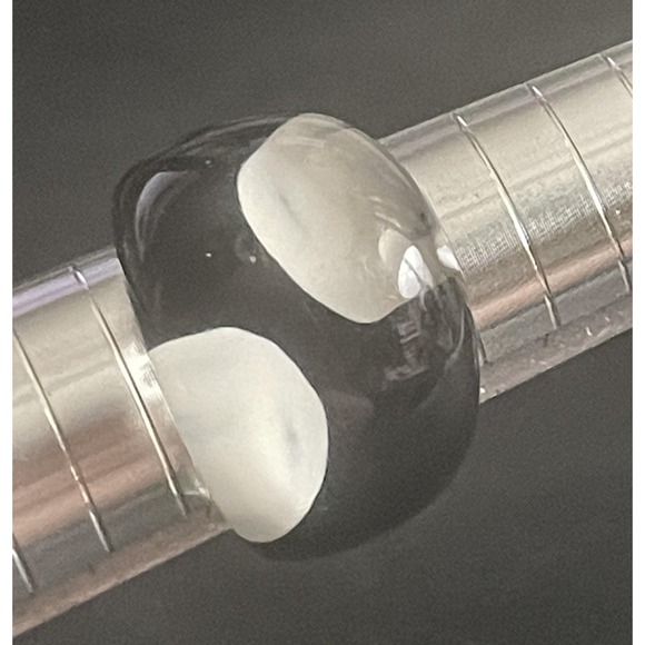 Lucite Ring Size 7.25 Modern Clear Black Resin Statement Dome Chunky Jewelry - Picture 1 of 4